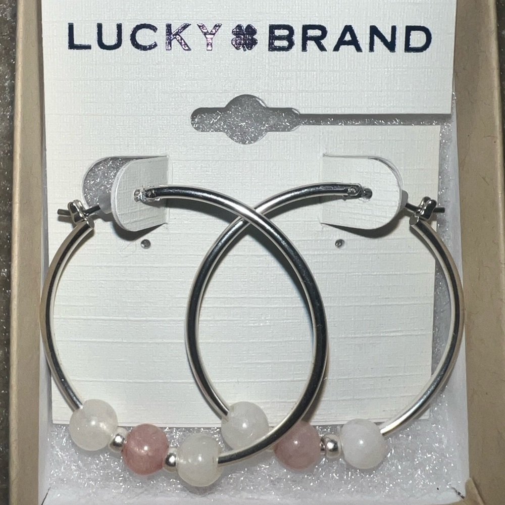 Lucky Brand Beaded Hoop Earrings